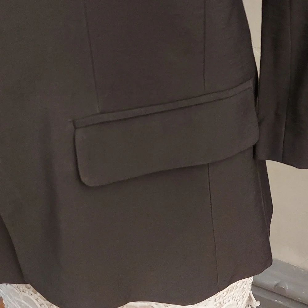 NWT LOFT Olive Green Open Front 3/4 Length Sleeve sz 8P Blazer - Picture 7 of 13